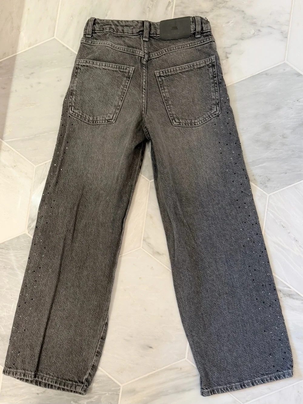 Zara Kids Rhinestone Wide Leg Jeans - Size 9-10 Years